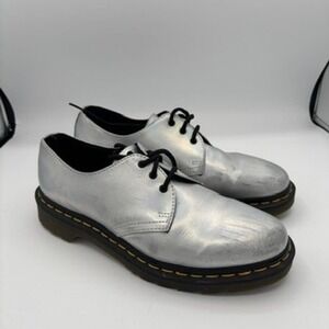 Dr. Martens 1461 Oxfords UK 8 EU 42 Silver Metallic Reflective Leather Lace Up